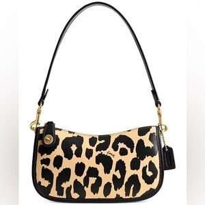 COPY - Coach Leopard Printed Mini Leather Swinger 20 NWOT